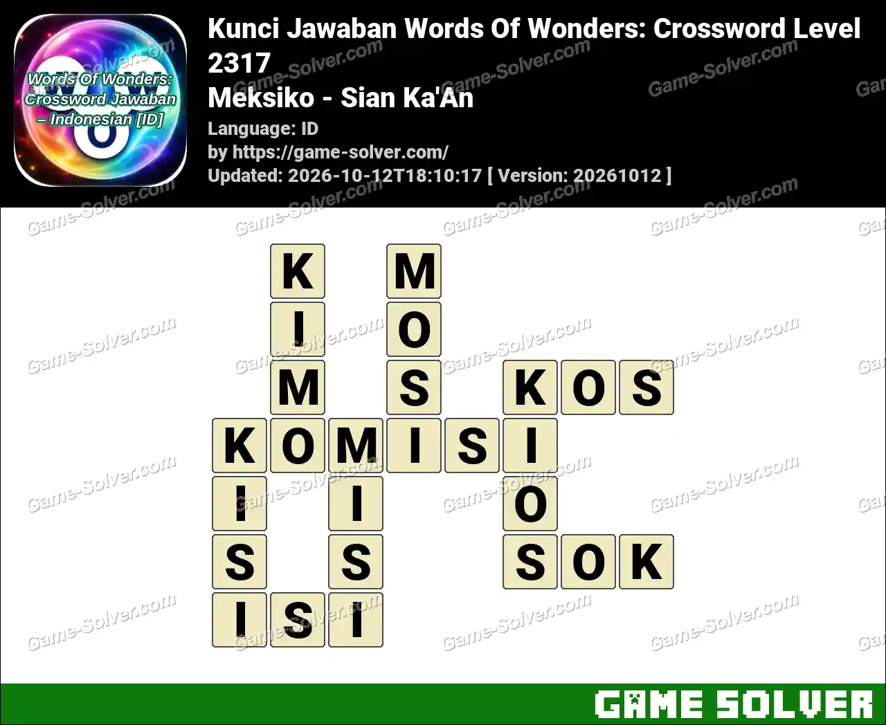 Kunci Jawaban Words Of Wonders: Crossword Level 2317 – Meksiko – Sian Ka’An
